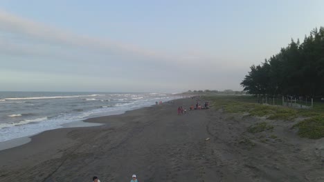 Playa-Navarro-aerial-view-in-Vega-de-Alatorre,-Veracruz