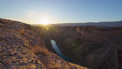 timelapse of sunrise over marble canyon, colorado