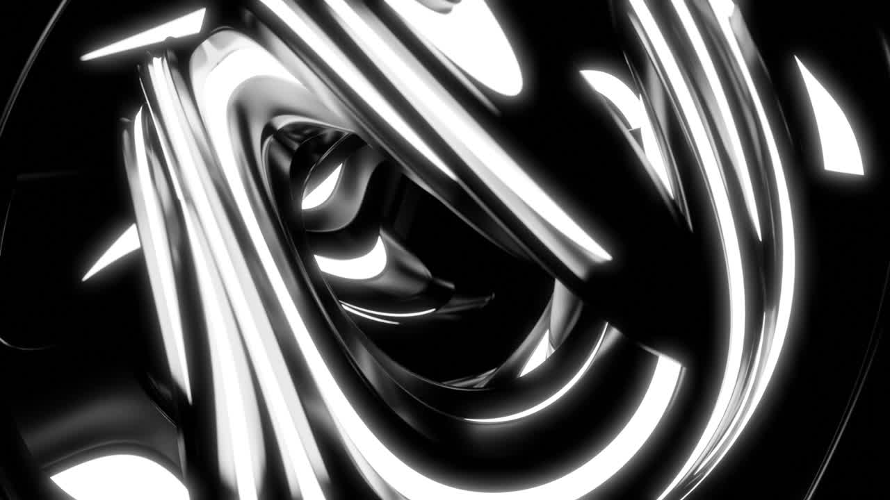 Abstract Glowing Metal Shapes