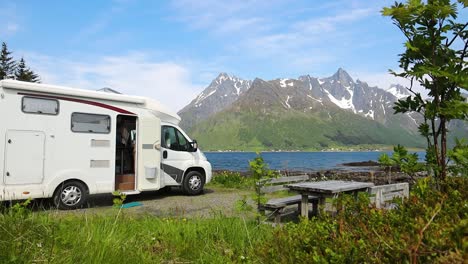 family vacation travel rv, holiday trip in motorhome