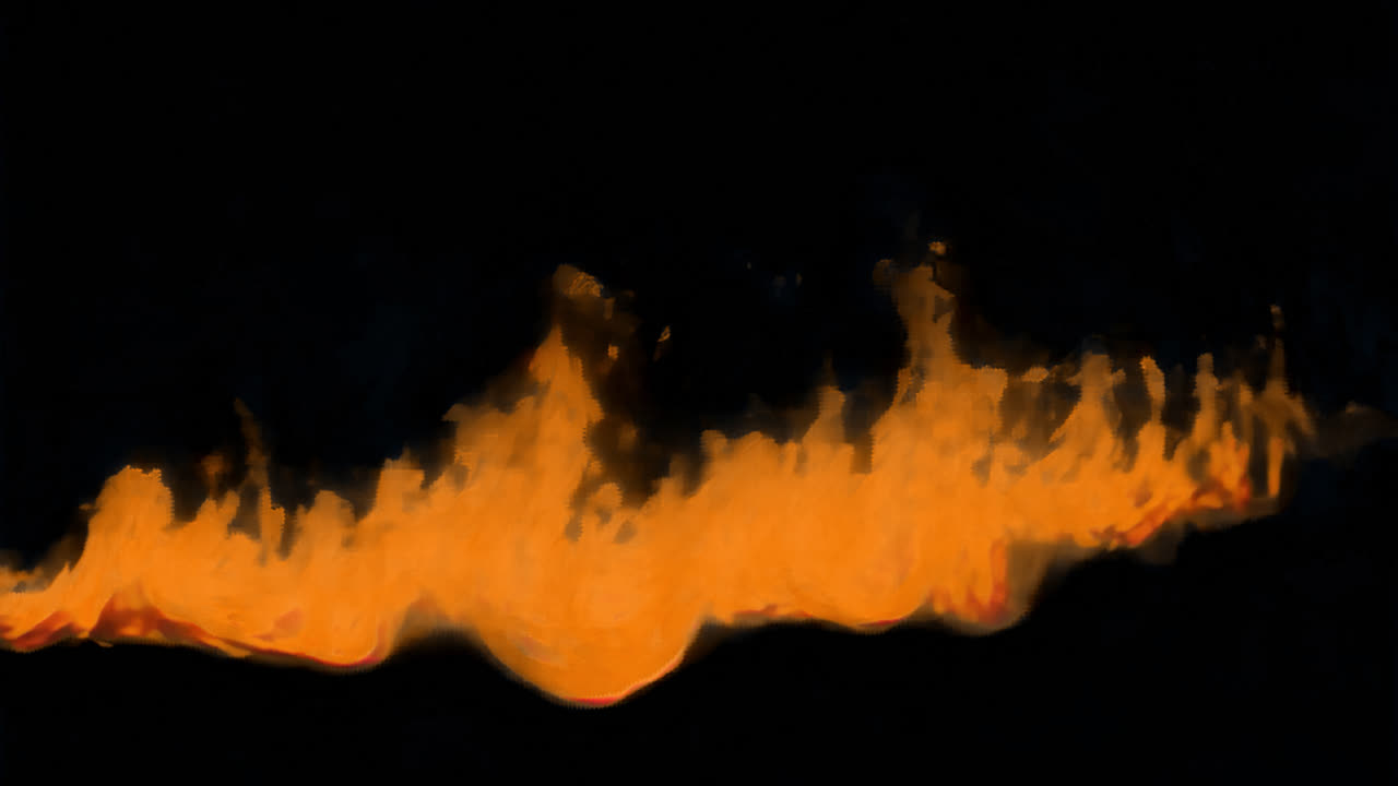 Wildfire blaze animated overlay, transparent 4K video, alpha channel, ProRes 4444