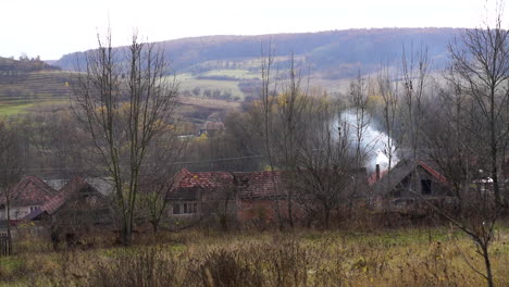 an old village with houses in europe in autumn