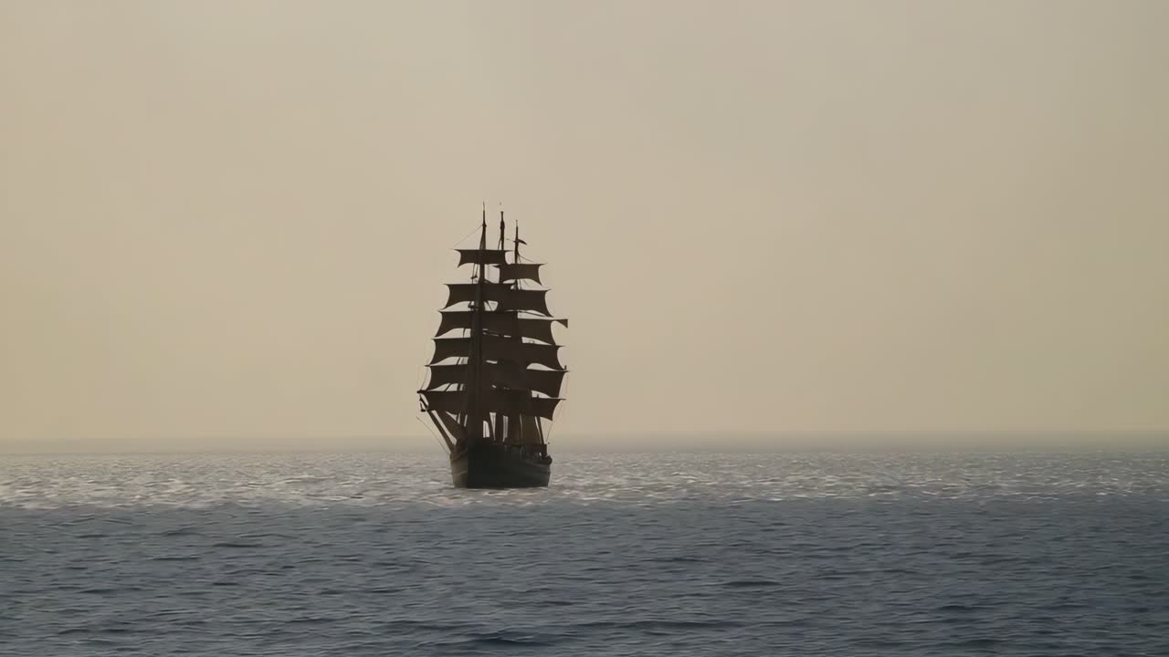 Sailing Ship on the Open Sea