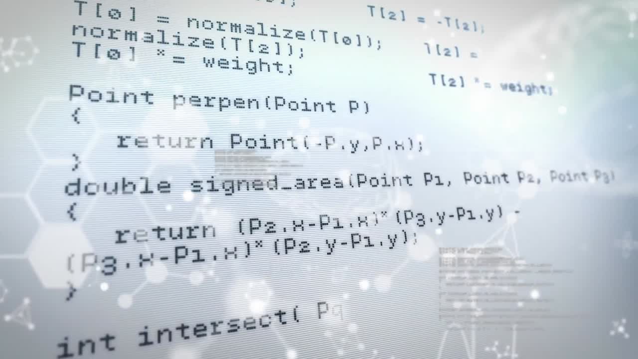 Animation of scientific data processing on light background