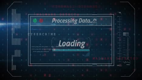 Animation-of-data-processing-and-text-over-screen