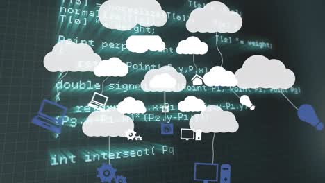 Animation-of-clouds-with-icons-over-data-processing