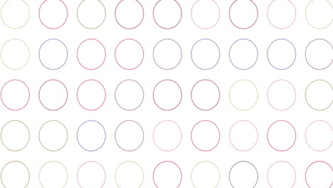 digital animation of multiple colorful circular shapes against white background