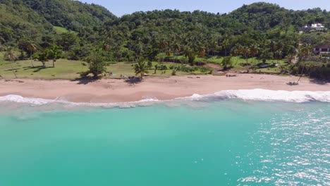 Playa-Colorada-Seen-From-Sea,-Las-Galeras-In-Dominican-Republic