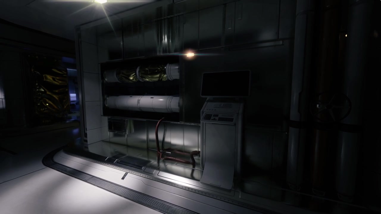 Manufacturing passage decorated with metallic fixtures and functional lighting