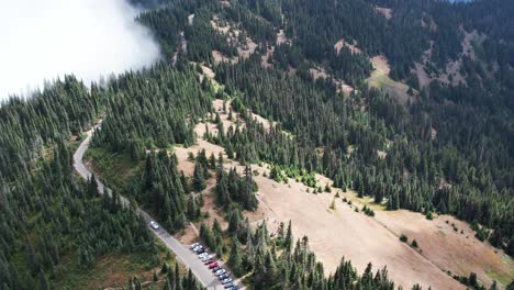 mesmerizing aerial view of mist-covered mountains in olympic national park