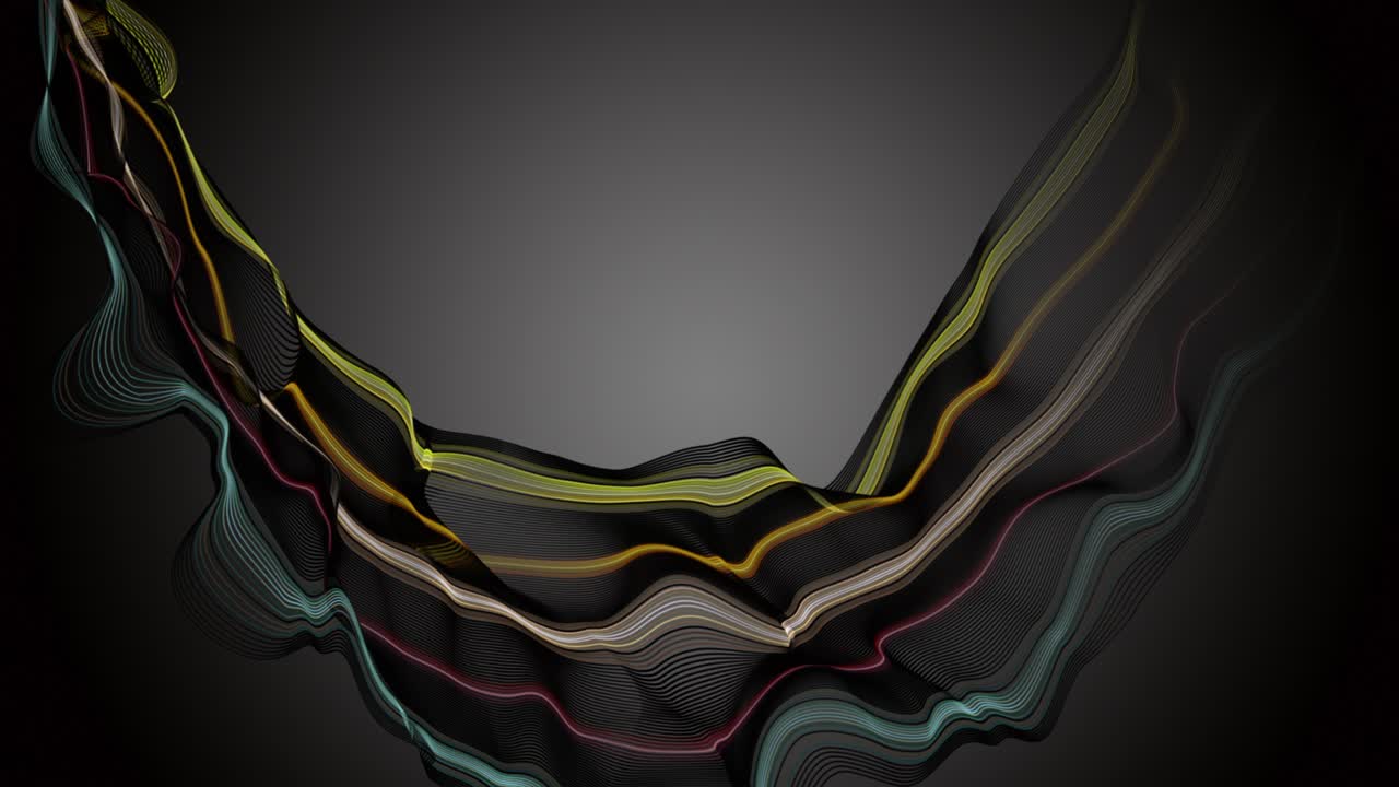 Fantastic animation with particle wave object in slow motion and space for text, 4096x2304 loop 4K