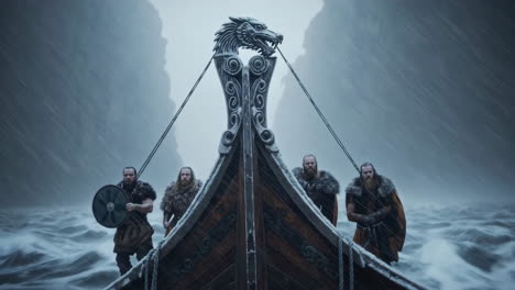 vikings in a storm