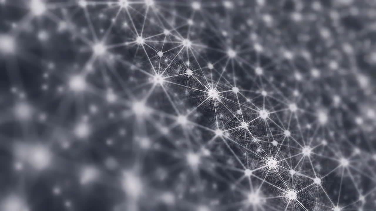 Abstract Digital Network Grid with Interconnected Points