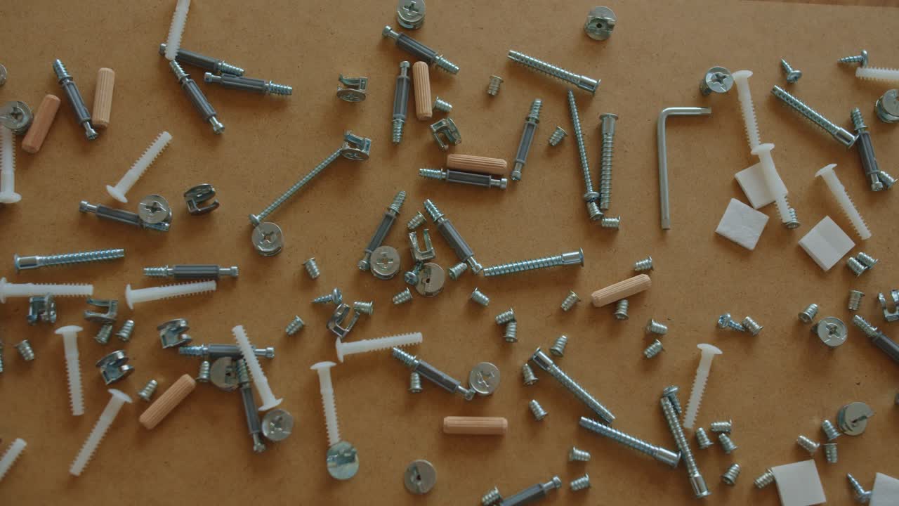 Picking Screws For Furniture Assembly DIY Home 4K Hand