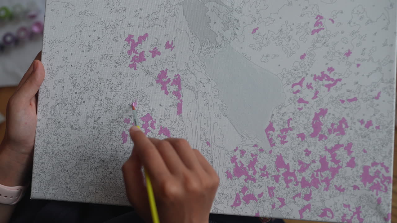 persona pintando por números