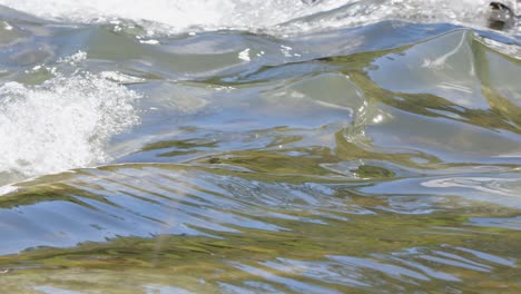 Natur-Hintergrundtextur:-Nahaufnahme-Wellen-In-Seichten-Flussströmungen