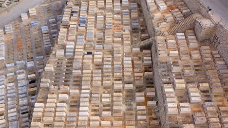 aerial footage over jerusalem jewish cemetery, givat shaul