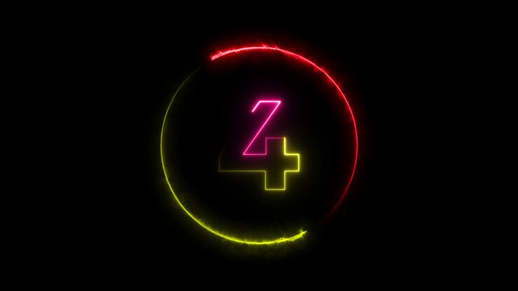 Timer conto alla rovescia luminoso al neon colorato su sfondo nero