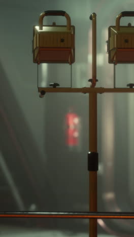 two work lights on a stand
