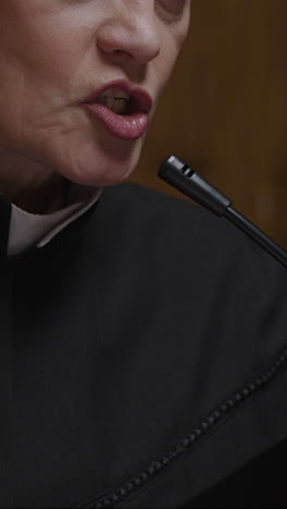 woman speaking in court