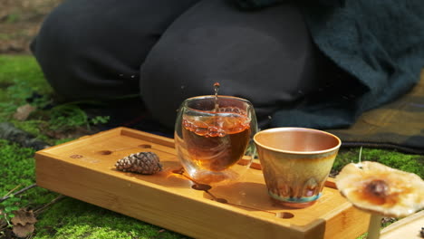 outdoor tea ceremony in the forest