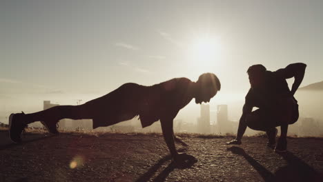 fitness silhouette, workout with athlete