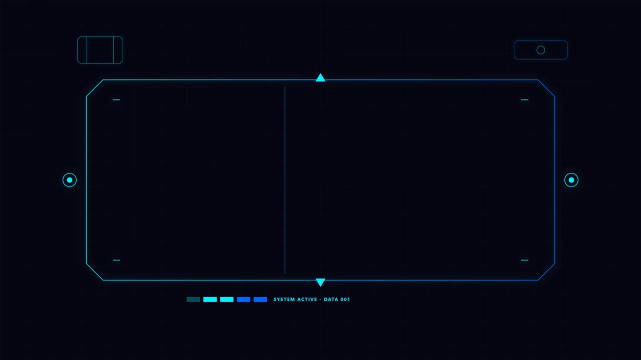 Futuristic Digital HUD Interface Frame with Scanning Animation