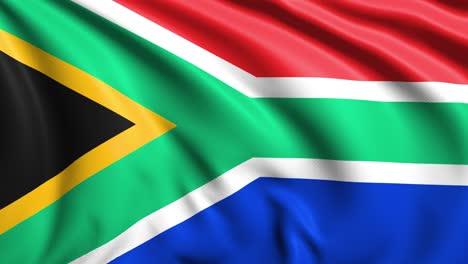 flag of south africa with fabric structure in the wind (loopable)