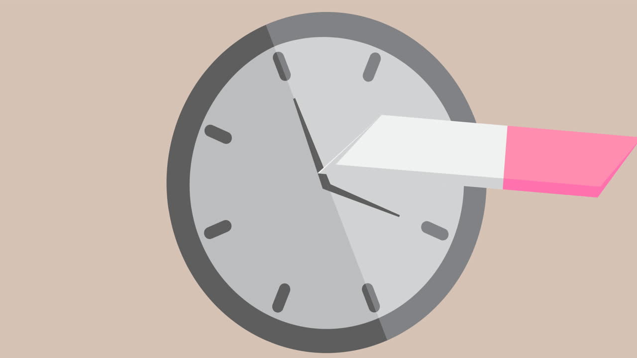 анимация школьных предметов икон, движущихся на розовом фоне