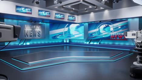 modern news studio virtual set