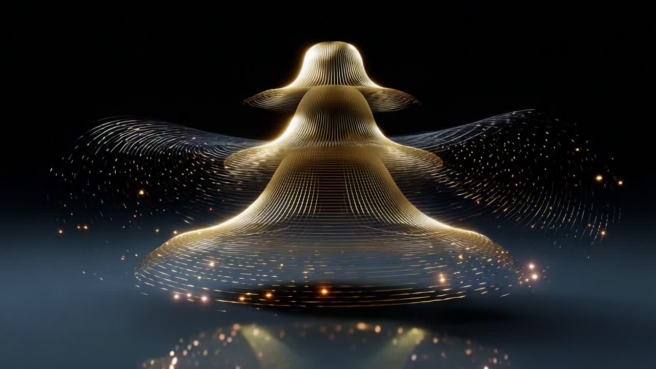 A mesmerizing visual representation of intricate light patterns, swirling shapes, and ethereal forms, showcasing a dynamic interplay of light and shadow that captivates the viewer's imagination and creativity