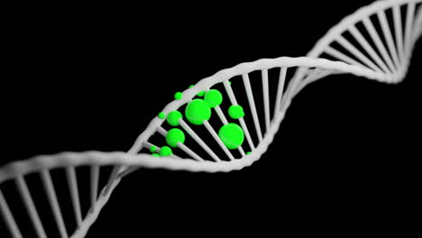 dna structure with green molecules