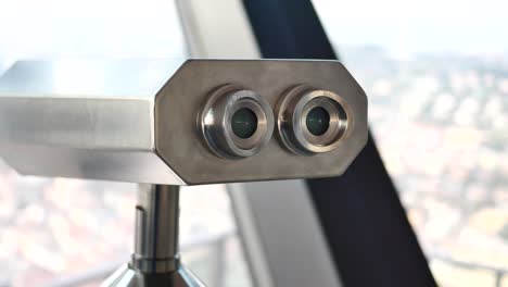 close-up of a metal binocular