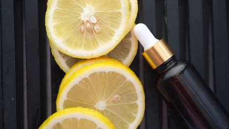 lemon essential oil and slices