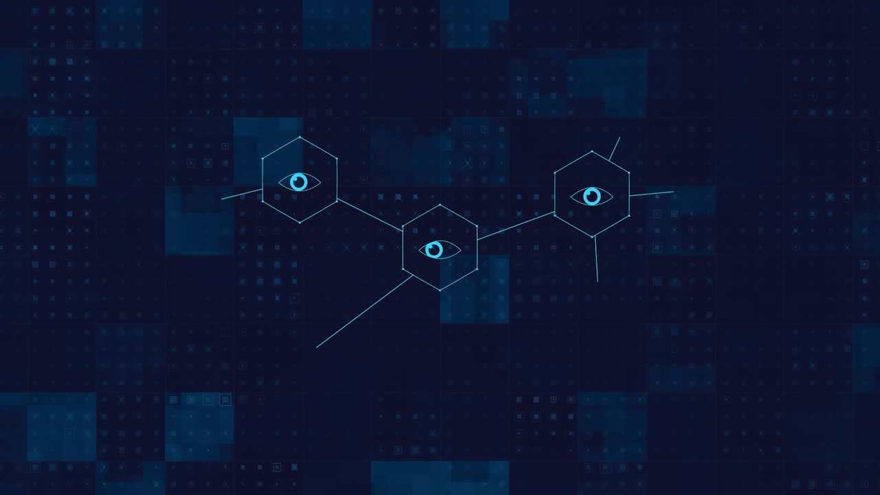 Animation of medical icons and data processing on blue background