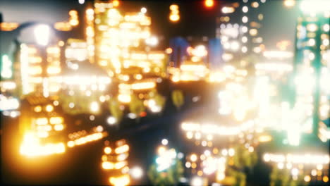 bokeh desenfocado del paisaje urbano en el crepúsculo