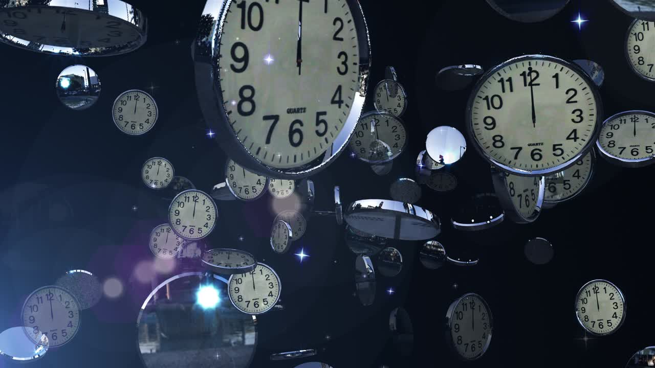 시계 입자 루프 배경 애니메이션