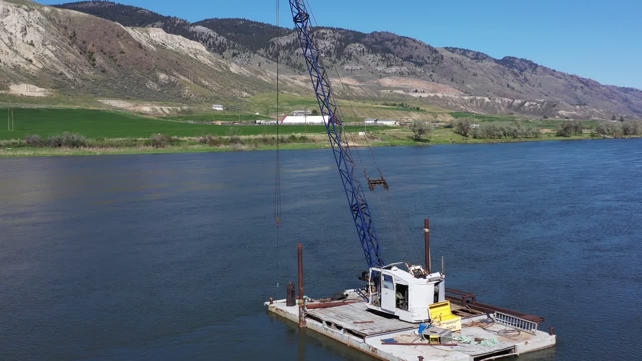 Mighty Crane Barge on Kamloops' Thompson River
