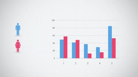 Gráfico-De-Barras-Con-Iconos-Y-Valores-Masculinos-Y-Femeninos