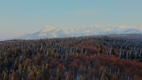 Tatry-Mountain-Drone-Aerial-View-with-Apline-Forest-and-snow