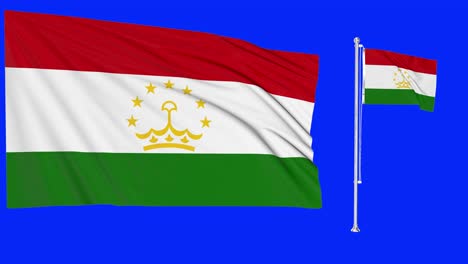 Green-Screen-Waving-Tajikistan-Flag-or-flagpole