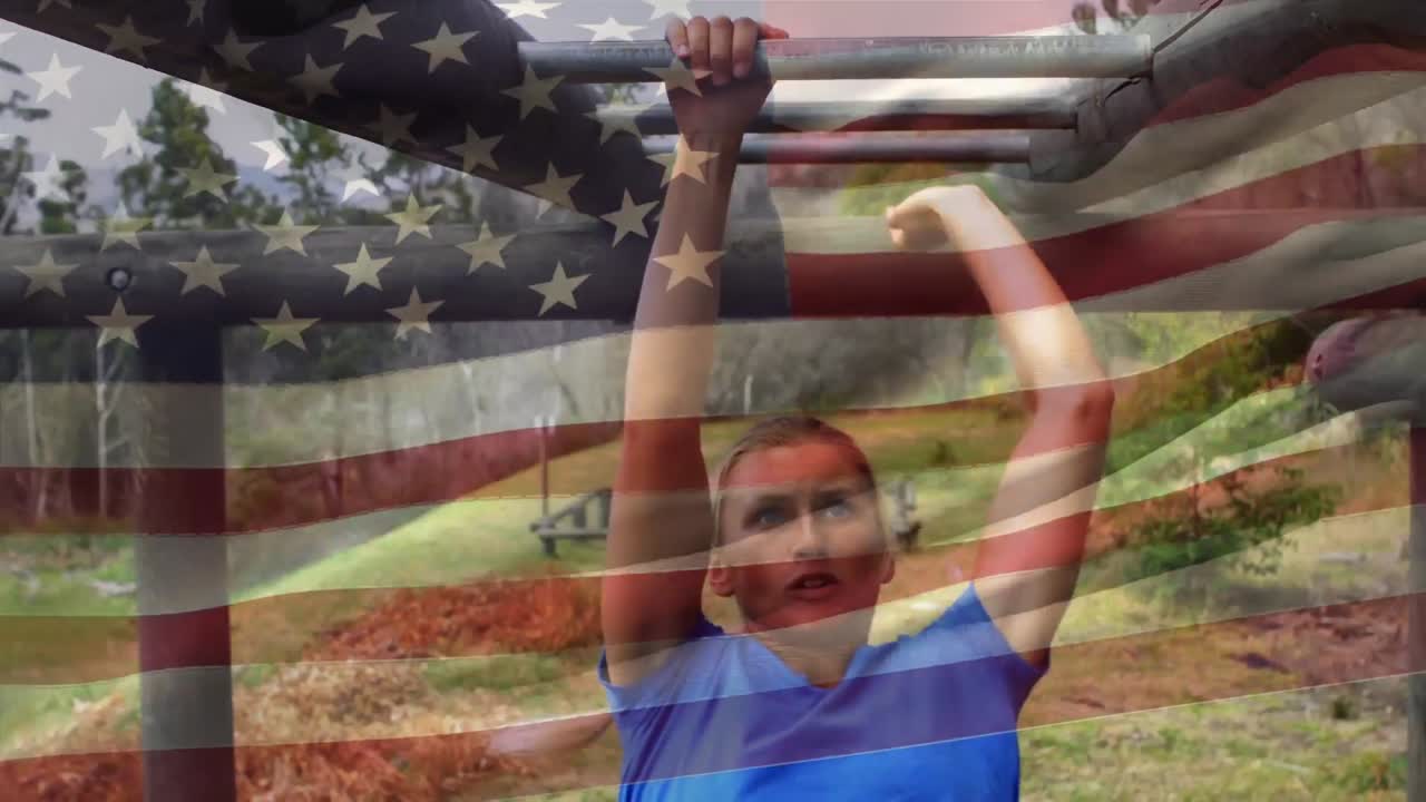 soldado del ejército en barras de mono