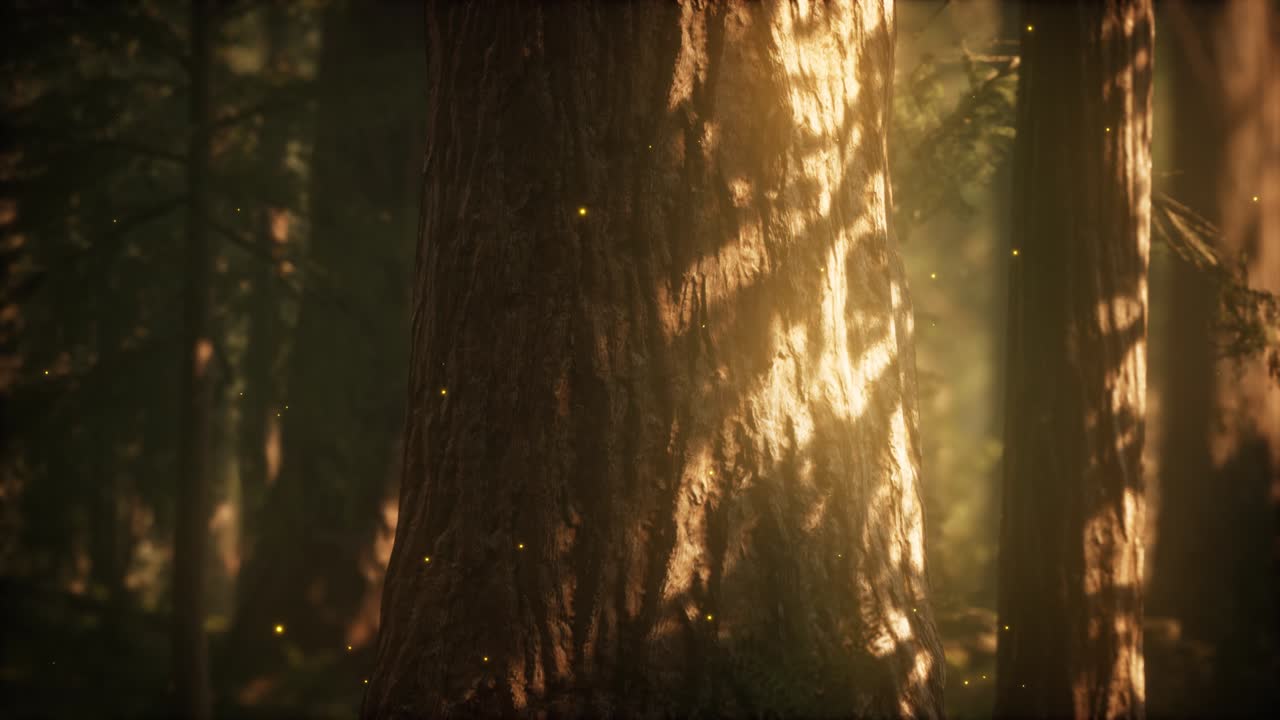 해가 뜨면 야생 소나무 숲