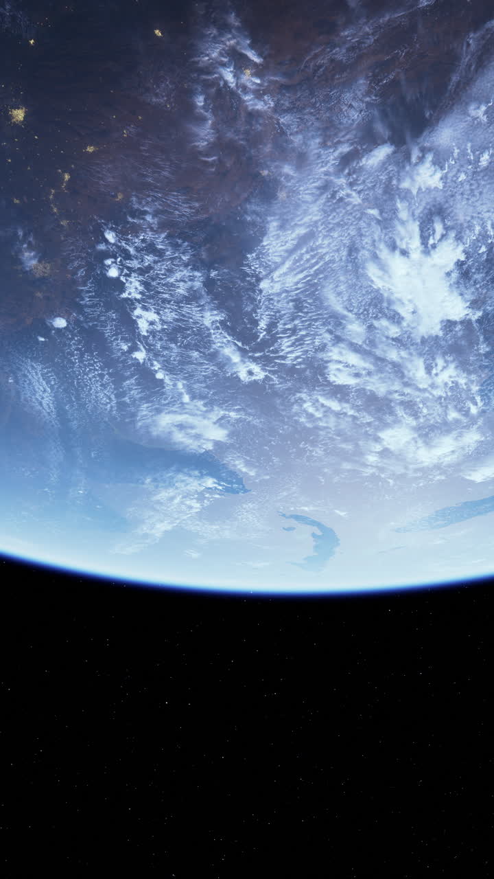 la tierra desde el espacio por la noche
