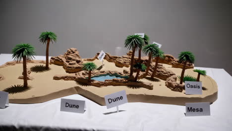 model of an oasis in the desert