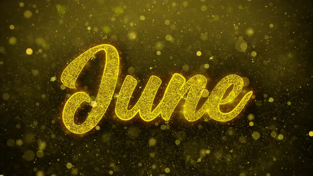 June Glitter Text Graphic