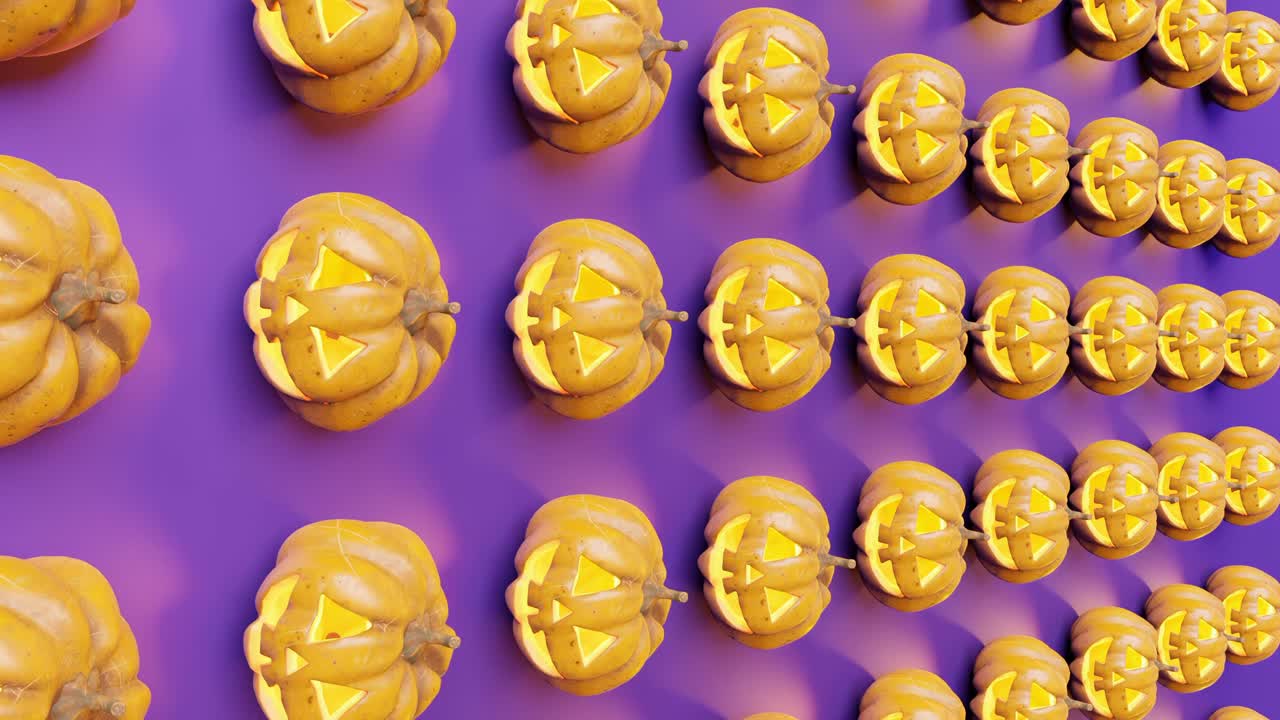 patrón de decoración de calabaza de halloween sobre un fondo púrpura