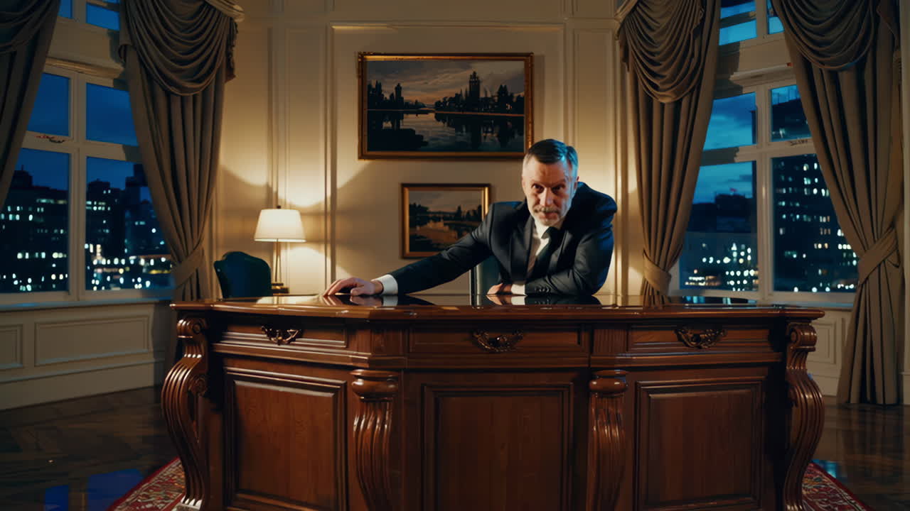 사무실에 있는 사업가