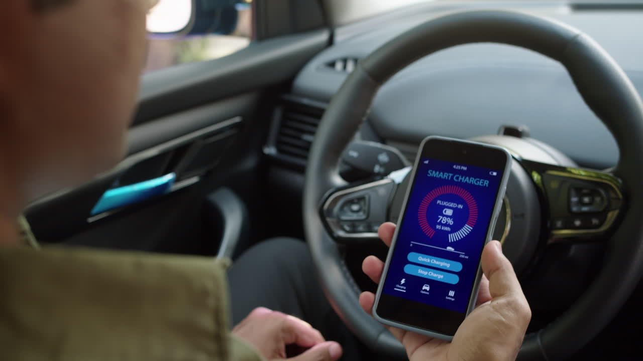 Using a smartphone app to charge an electric vehicle