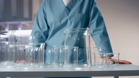 beakers in a lab